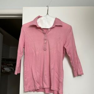 Ralph Lauren Golf pink 3/4 sleeve shirt